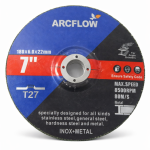 Grinding wheel 7 inch 180x6x22mm T27 for stainless steel and metal by ARCFlow