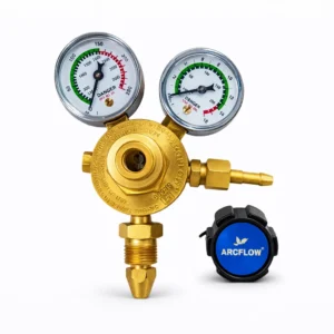 Arcflow Carbon Dioxide Regulator Double Meter with dual pressure gauges for accurate CO2 gas flow control in MIG welding applications