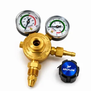 Arcflow Carbon Dioxide Regulator Double Meter with dual pressure gauges for accurate CO2 gas flow control in MIG welding applications