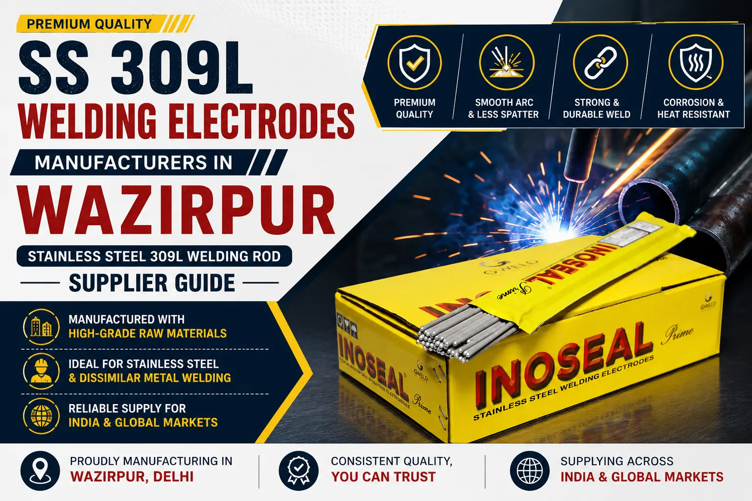 SS 309L stainless steel welding electrodes and welding rods manufacturer in Wazirpur