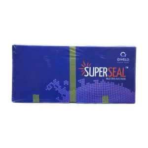 Superseal E6013 welding electrode packaging box for mild steel welding applications