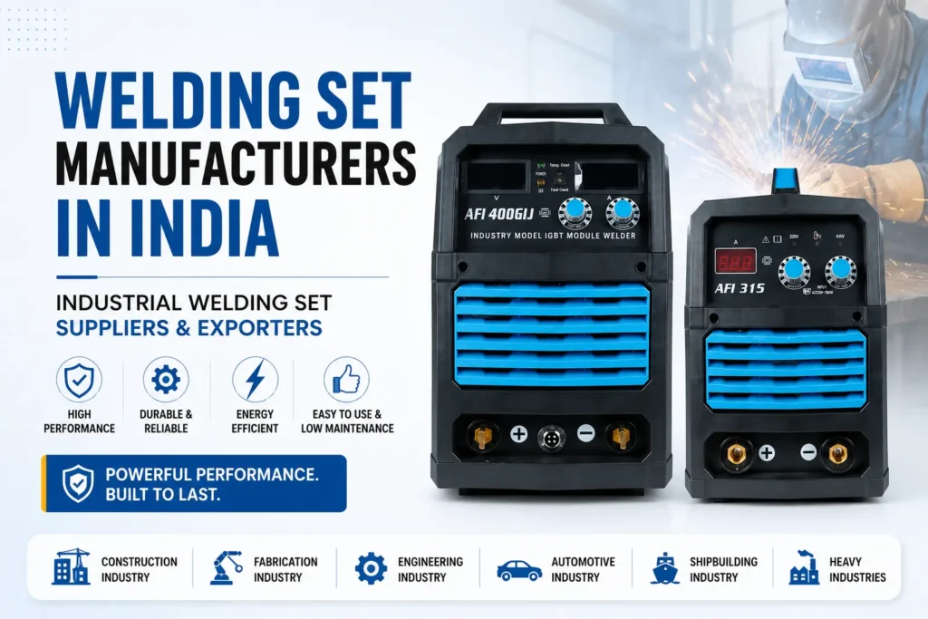 Welding set manufacturers in India supplying industrial welding sets and welding machines