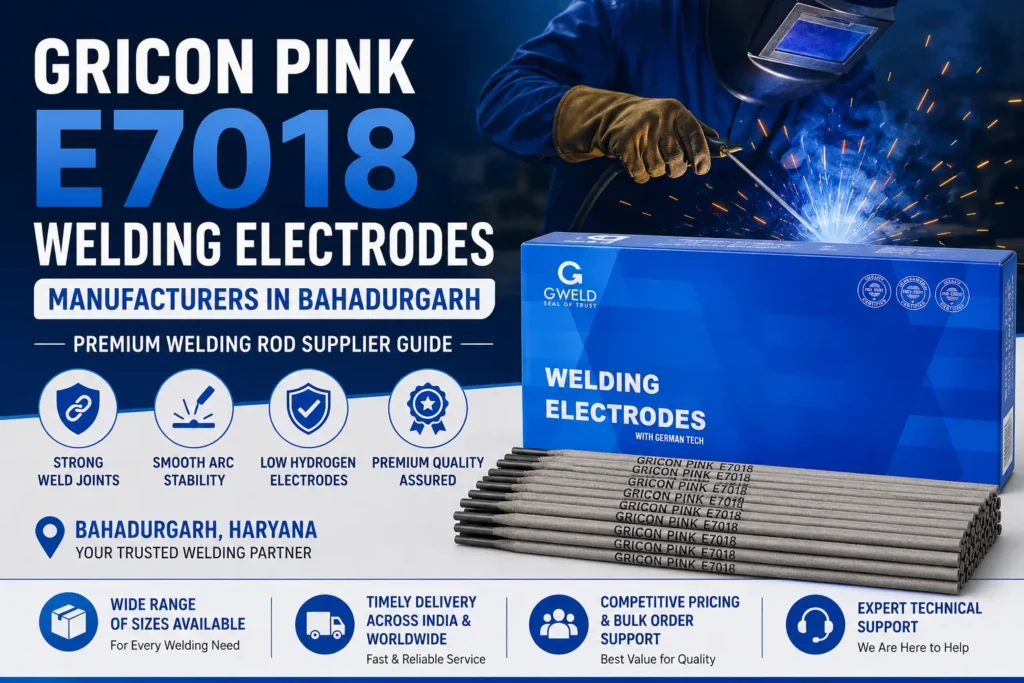 Premium Gricon Pink E7018 welding electrodes and welding rods supplier in Bahadurgarh