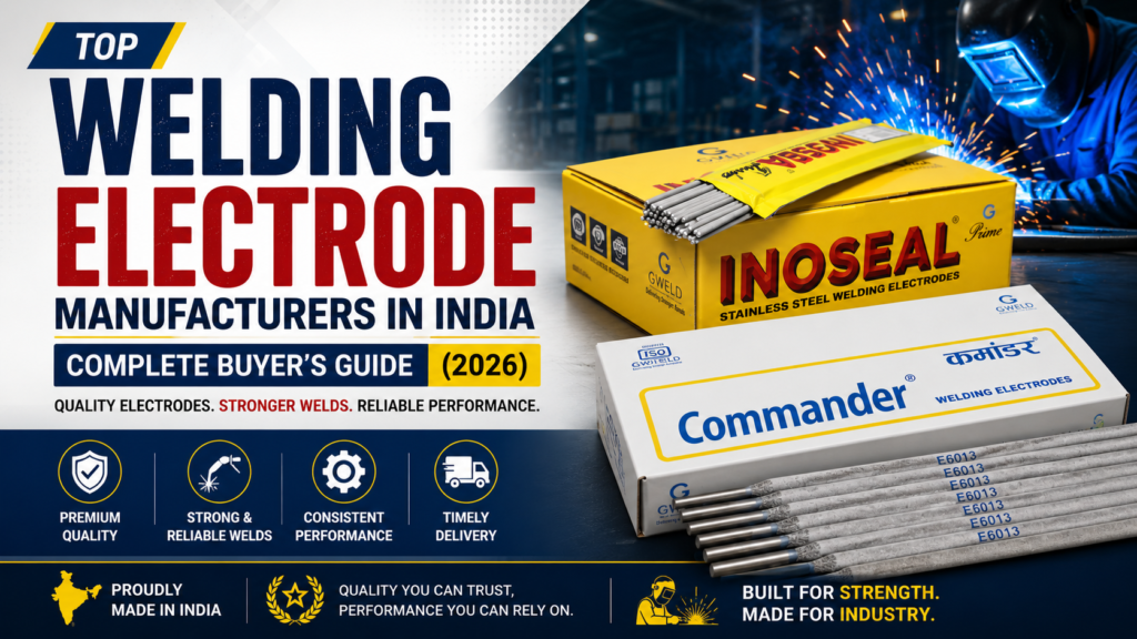 Top welding electrode manufacturers in India featuring premium welding electrode boxes, welding rods, and industrial welding process for the Complete Buyer's Guide 2026.