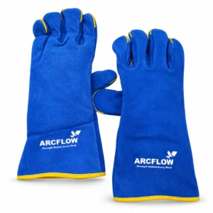 Leather hand gloves by Arcflow Industries for industrial use